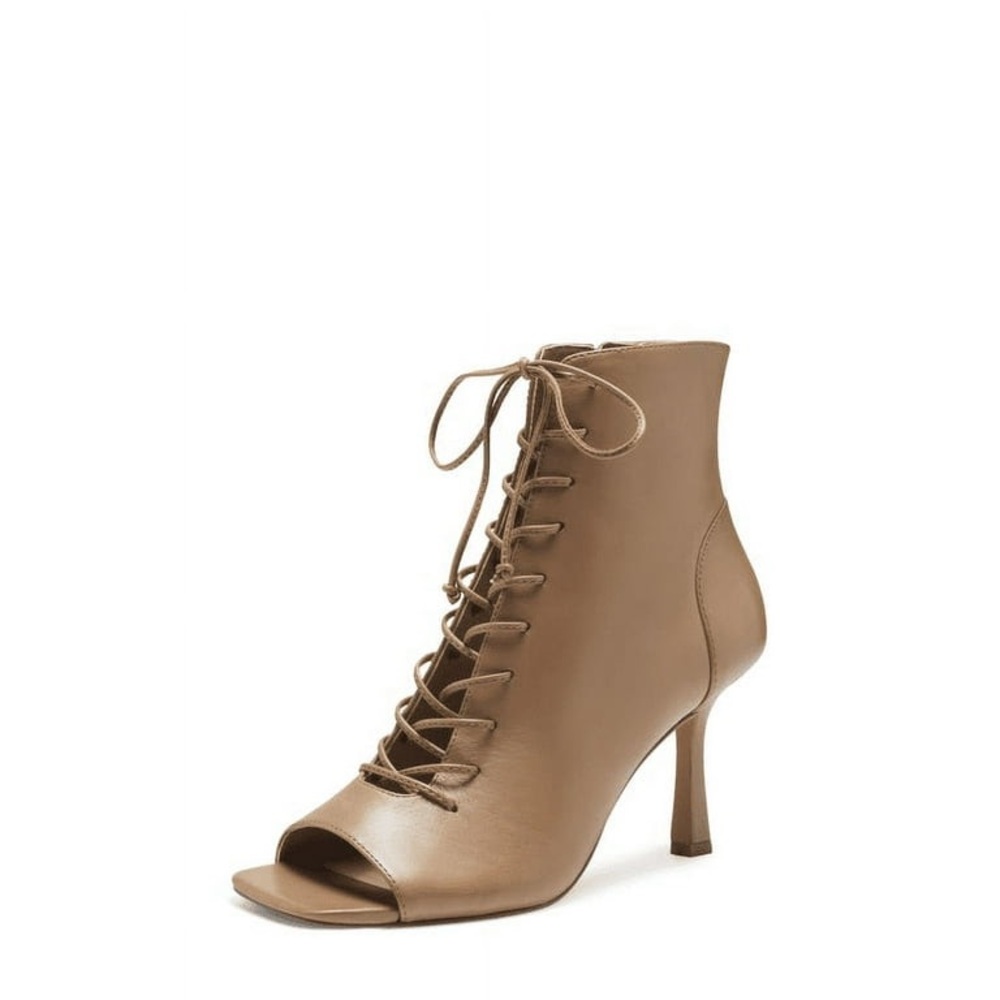 Vince Camuto Tan Lace-Up Heeled Boots